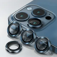 ENKAY ENKAY iPhone 15 Pro / 15 Pro Max Linsskydd Aluminium H&auml;rdat Glas - Teknikhallen.se