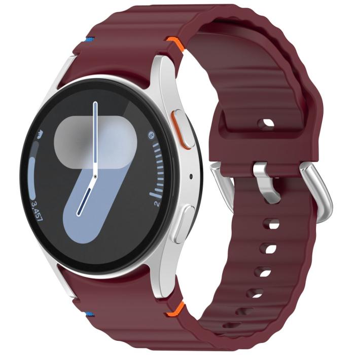 Bild 4,  Galaxy Watch 5/5 Pro/6/7/FE Armband Silikon Wave Design - Teknikhallen.se