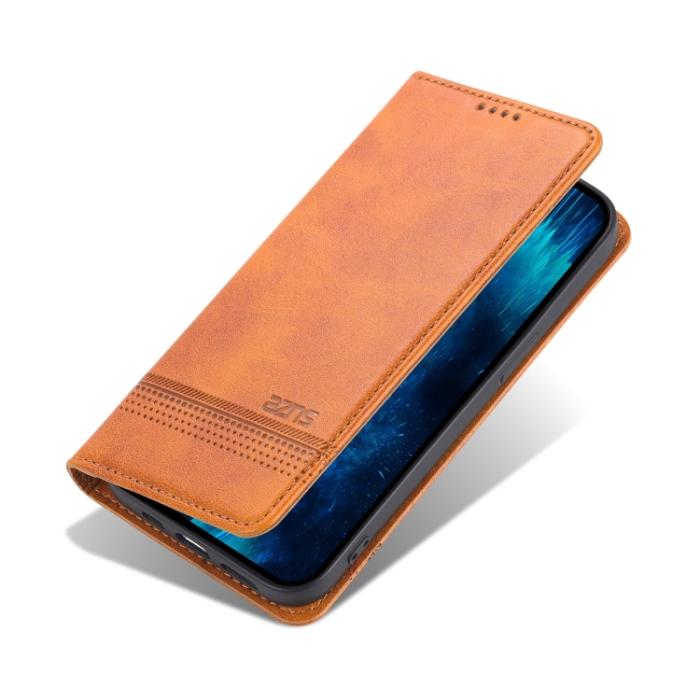 Bild 3, AZNS AZNS iPhone 14 Pro Fodral Flip Läder Brun - Teknikhallen.se