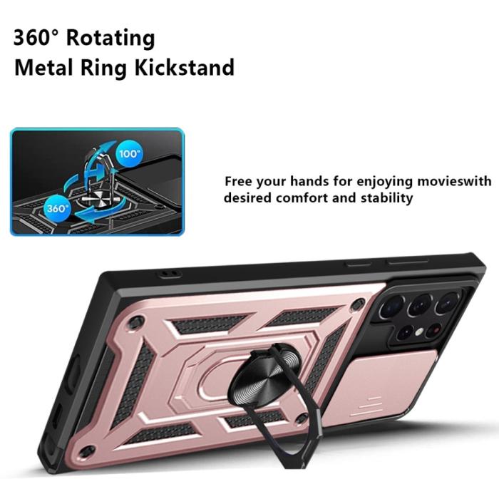 Bild 5,  Samsung Galaxy S23 Ultra Skal Ring CamShield Roséguld - Teknikhallen.se