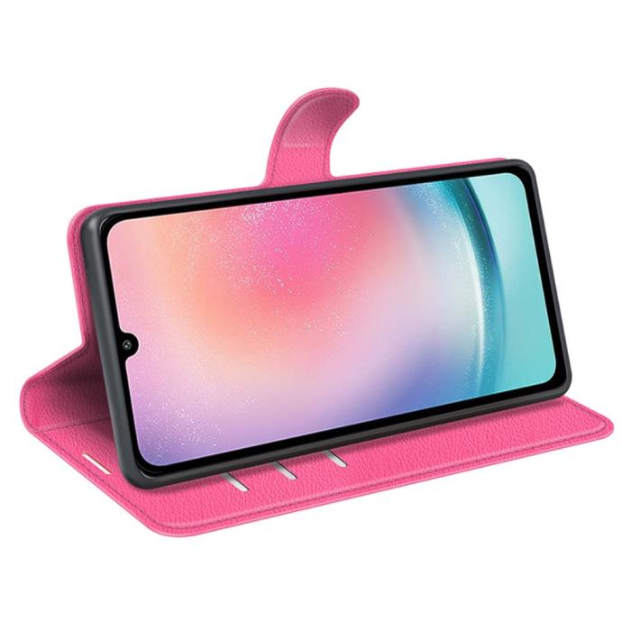 Bild 3,  Samsung Galaxy A25 5G Fodral Litchi Läder Rosa - Teknikhallen.se