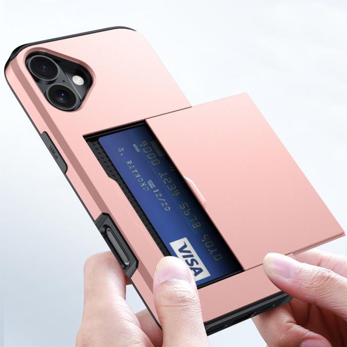 Bild 6,  iPhone 16 Skal Hybrid Med Kortfack Silver - Teknikhallen.se