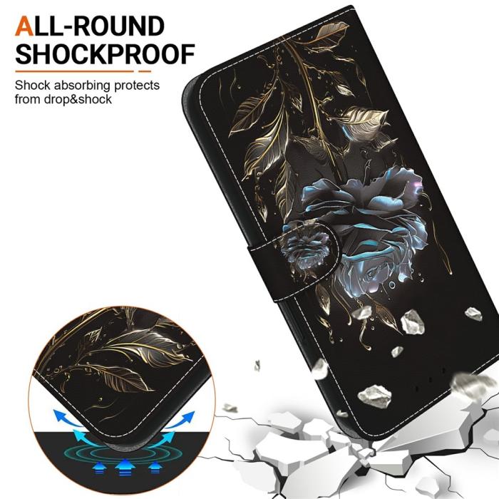 Bild 3,  Samsung Galaxy A27 5G Fodral Läder Blomma Svart - Teknikhallen.se