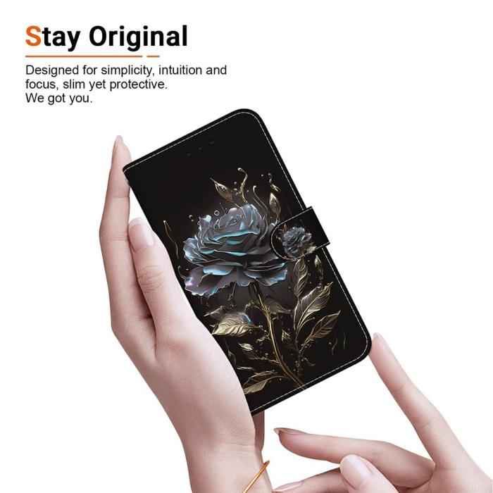 Bild 4,  Samsung Galaxy A27 5G Fodral Läder Blomma Svart - Teknikhallen.se