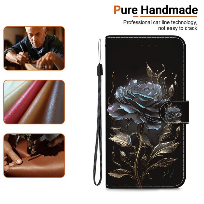 Bild 5,  Samsung Galaxy A27 5G Fodral Läder Blomma Svart - Teknikhallen.se
