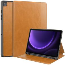 Galaxy Tab S9 FE Fodral Business L&auml;der Pennh&aring;llare Brun - Teknikhallen.se