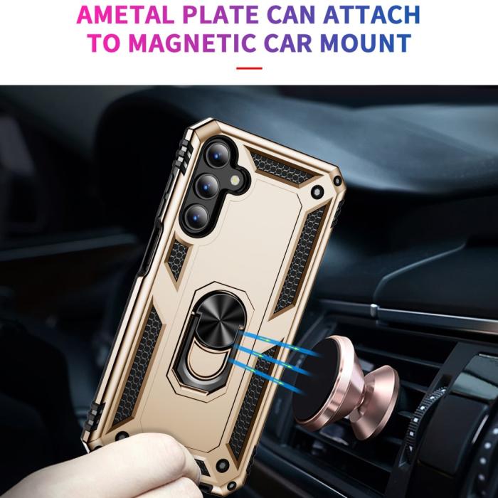 Bild 3,  Samsung Galaxy A15 5G Skal Armor Ring Hybrid Guld - Teknikhallen.se