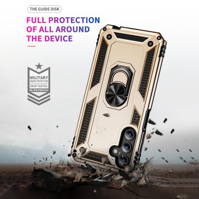 Bild 4,  Samsung Galaxy A15 5G Skal Armor Ring Hybrid Guld - Teknikhallen.se