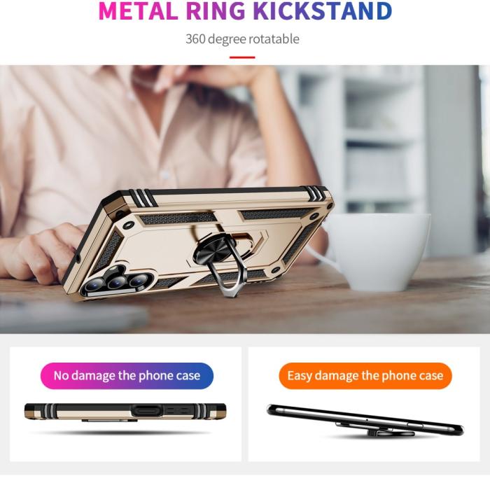 Bild 5,  Samsung Galaxy A15 5G Skal Armor Ring Hybrid Guld - Teknikhallen.se