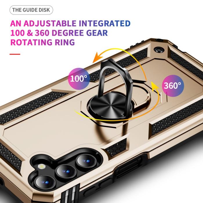 Bild 6,  Samsung Galaxy A15 5G Skal Armor Ring Hybrid Guld - Teknikhallen.se