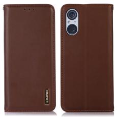 KHAZNEH KHAZNEH Sony Xperia 5 V Fodral RFID &Auml;kta L&auml;der Brun - Teknikhallen.se