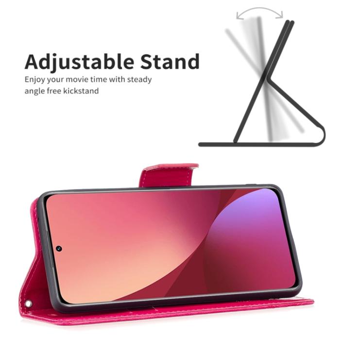 Bild 3,  Xiaomi 12 Fodral Tryck Butterfly Rosa - Teknikhallen.se