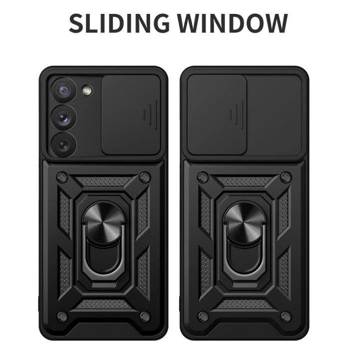 Bild 2,  Samsung Galaxy S23 Skal CamShield Ring Hybrid Röd - Teknikhallen.se