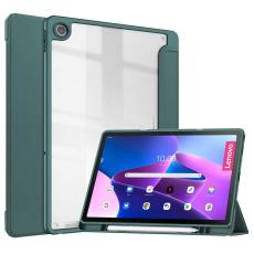  Lenovo Tab M10 Plus Gen 3 Fodral Tri-Fold Hybrid M&ouml;rk Gr&ouml;n - Teknikhallen.se