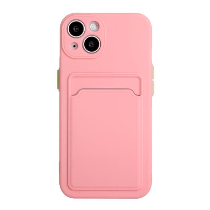 Bild 2,  iPhone 13 Skal Med Kortfack Ljus Rosa - Teknikhallen.se