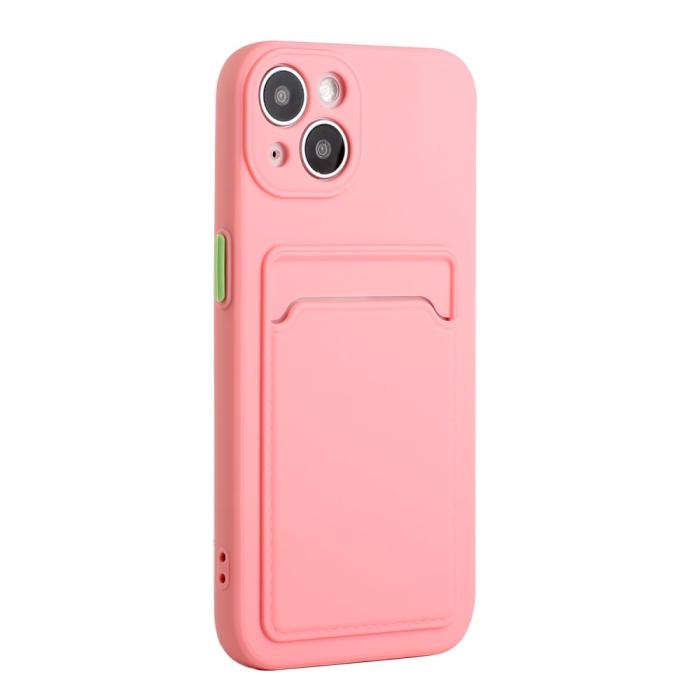 Bild 3,  iPhone 13 Skal Med Kortfack Ljus Rosa - Teknikhallen.se