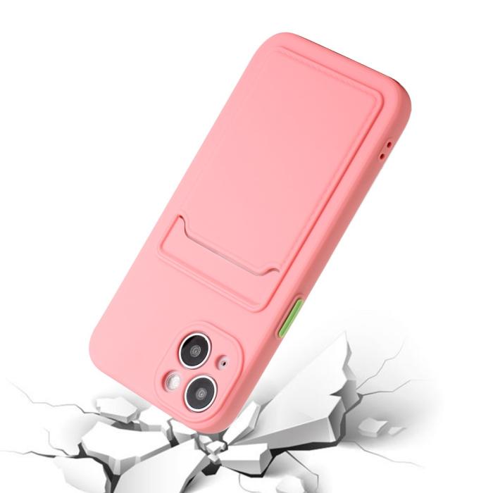 Bild 5,  iPhone 13 Skal Med Kortfack Ljus Rosa - Teknikhallen.se