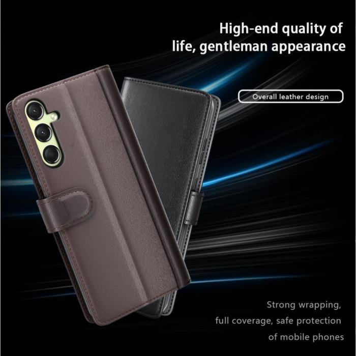 Bild 6,  Samsung Galaxy A16 Fodral Premium Äkta Läder Svart - Teknikhallen.se