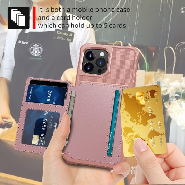 Bild 4,  iPhone 14 Pro Skal Med Plånboksfunktion Roséguld - Teknikhallen.se
