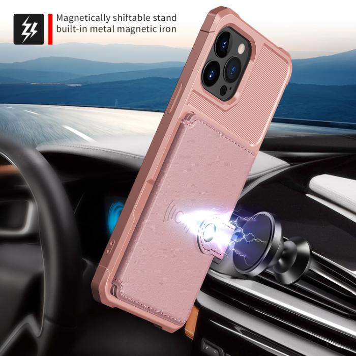 Bild 5,  iPhone 14 Pro Skal Med Plånboksfunktion Roséguld - Teknikhallen.se
