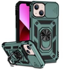  iPhone 14 Skal Ring Armor Med CamShield Gr&ouml;n - Teknikhallen.se