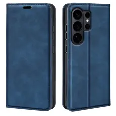  Samsung Galaxy S26 Ultra Fodral Flip Skin Touch L&auml;der Bl&aring; - Teknikhallen.se