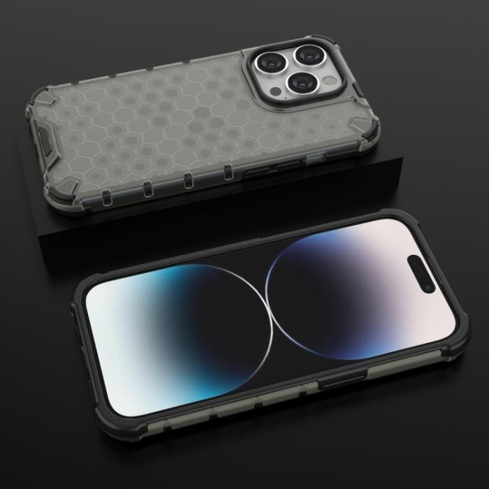 Bild 3,  iPhone 15 Pro Max Skal Honeycomb Shockproof Svart - Teknikhallen.se