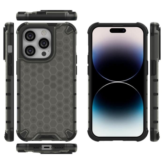 Bild 4,  iPhone 15 Pro Max Skal Honeycomb Shockproof Svart - Teknikhallen.se