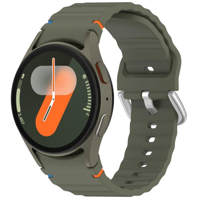 Bild 4,  Galaxy Watch 5/5 Pro/6/7/FE Armband Silikon Wave Design - Teknikhallen.se
