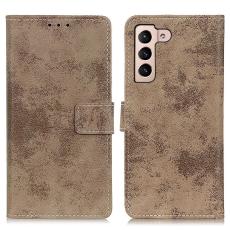  Samsung Galaxy S22 Plus Fodral Retro L&auml;der Khaki - Teknikhallen.se