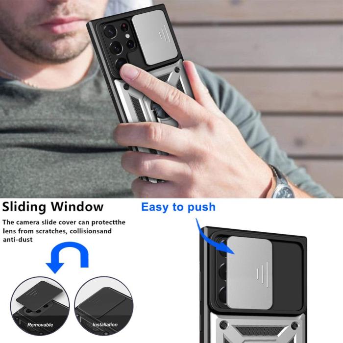 Bild 4,  Samsung Galaxy S23 Ultra Skal Ring CamShield Silver - Teknikhallen.se