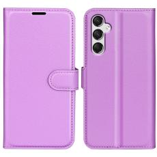  Samsung Galaxy A25 5G Fodral Litchi L&auml;der Lila - Teknikhallen.se
