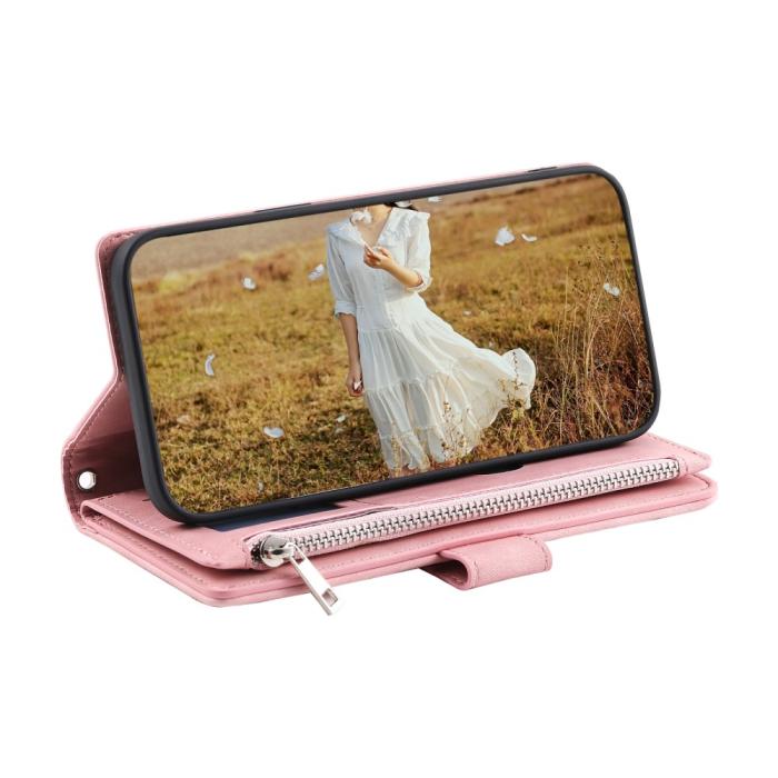 Bild 5,  Motorola Moto G35 5G Plånboksfodral Rhombus Läder Rosa - Teknikhallen.se