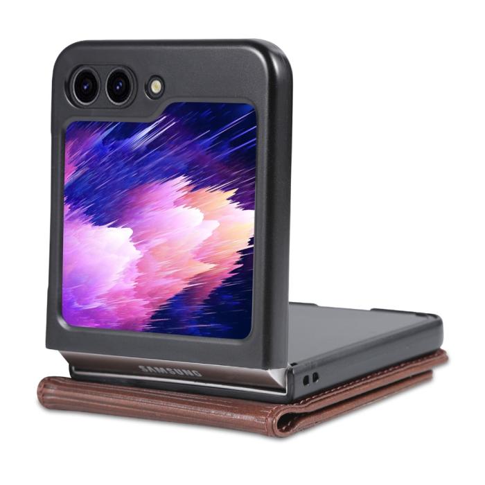 Bild 5, AZNS AZNS Galaxy Z Flip 5 Fodral Läder Mörk Brun - Teknikhallen.se