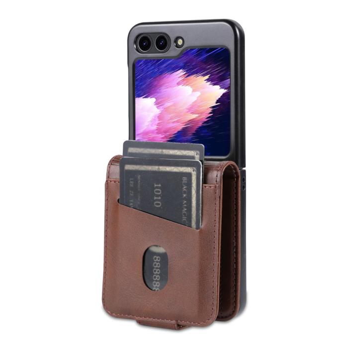 Bild 6, AZNS AZNS Galaxy Z Flip 5 Fodral Läder Mörk Brun - Teknikhallen.se