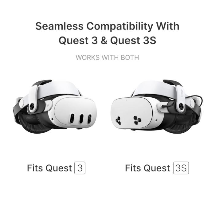 Bild 2, BOBOVR BOBOVR Meta Quest 3S/3 Huvudband Inkl. 5200 mAh Batteripaket - Teknikhallen.se