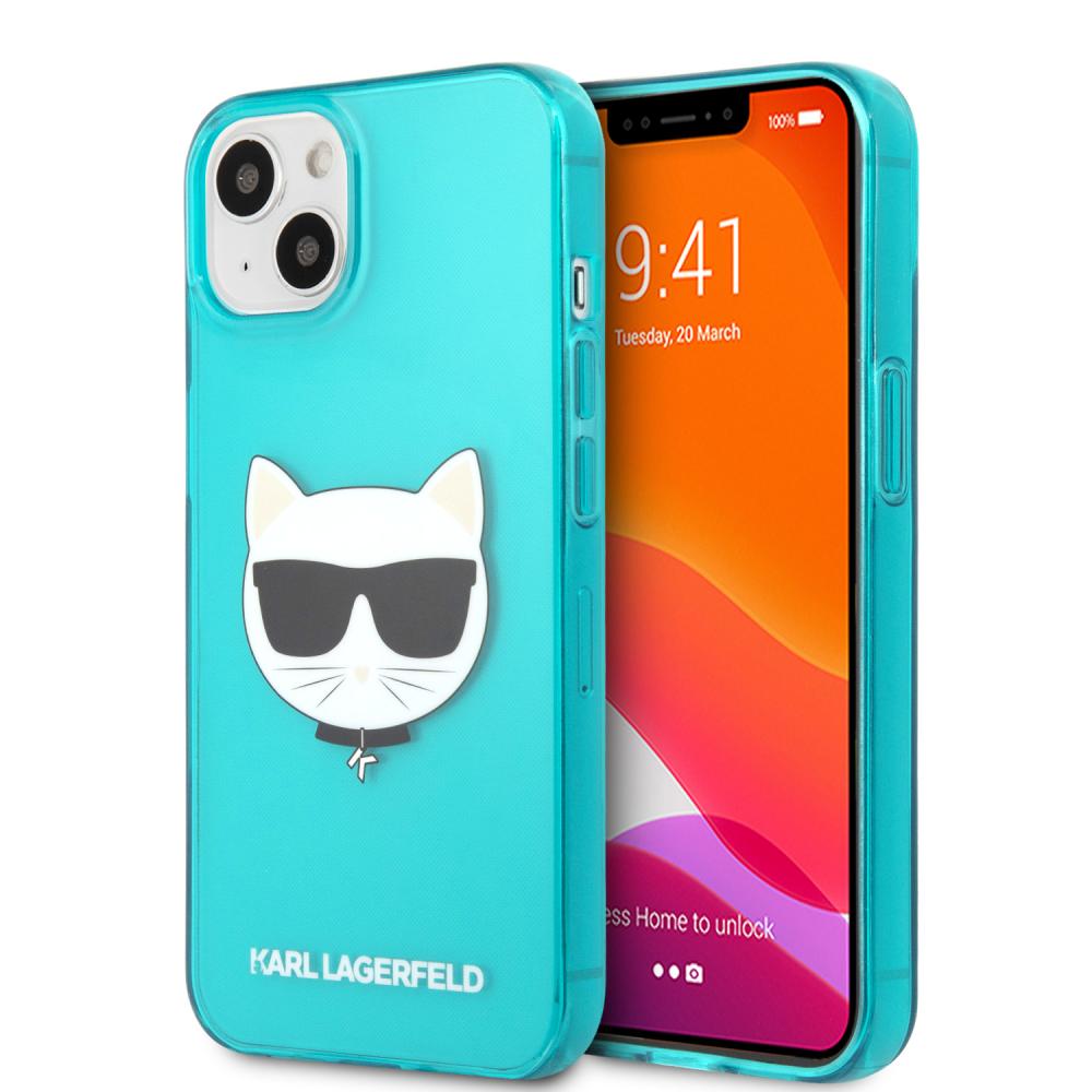 Karl Lagerfeld Karl Lagerfeld iPhone 13 Skal TPU Choupette Fluorescent Blå - Teknikhallen.se