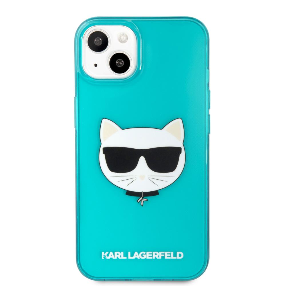 Karl Lagerfeld Karl Lagerfeld iPhone 13 Skal TPU Choupette Fluorescent Blå - Teknikhallen.se