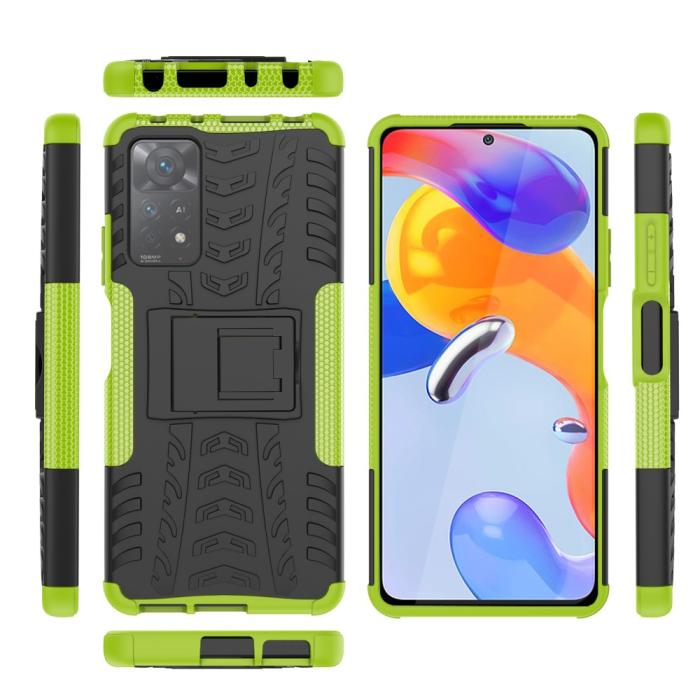 Bild 6,  Xiaomi Redmi Note 11 Pro 5G Skal Stöttåligt med Stöd Grön - Teknikhallen.se