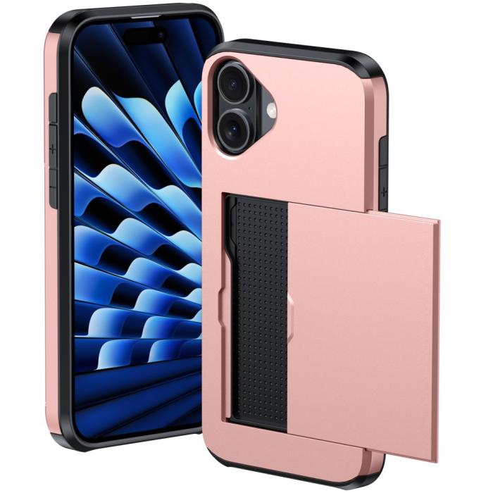 Bild 2,  iPhone 16 Skal Hybrid Med Kortfack Militär Grön - Teknikhallen.se