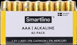 Smartline Smartline Alkaliskt Batteri AAA LR03 1.5V 42-pack - Teknikhallen.se