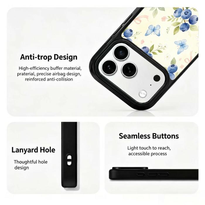 Bild 3,  iPhone 18 Pro / 17 Pro Skal MagSafe UV-Mönster Blåbär - Teknikhallen.se