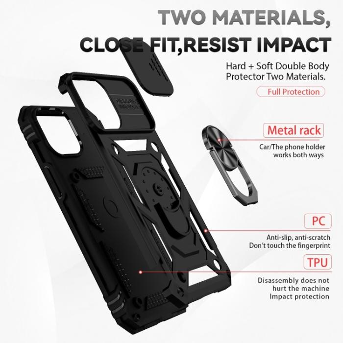 Bild 2,  iPhone 14 Plus Skal CamShield Hybrid Ring Svart - Teknikhallen.se