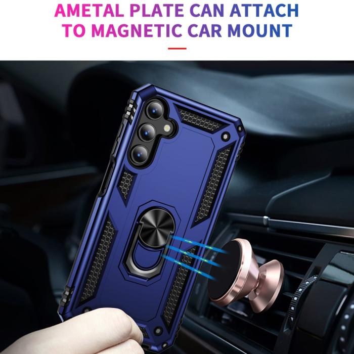 Bild 3,  Samsung Galaxy A15 5G Skal Armor Ring Hybrid Blå - Teknikhallen.se