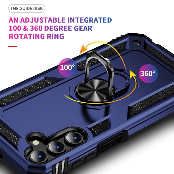 Bild 6,  Samsung Galaxy A15 5G Skal Armor Ring Hybrid Blå - Teknikhallen.se