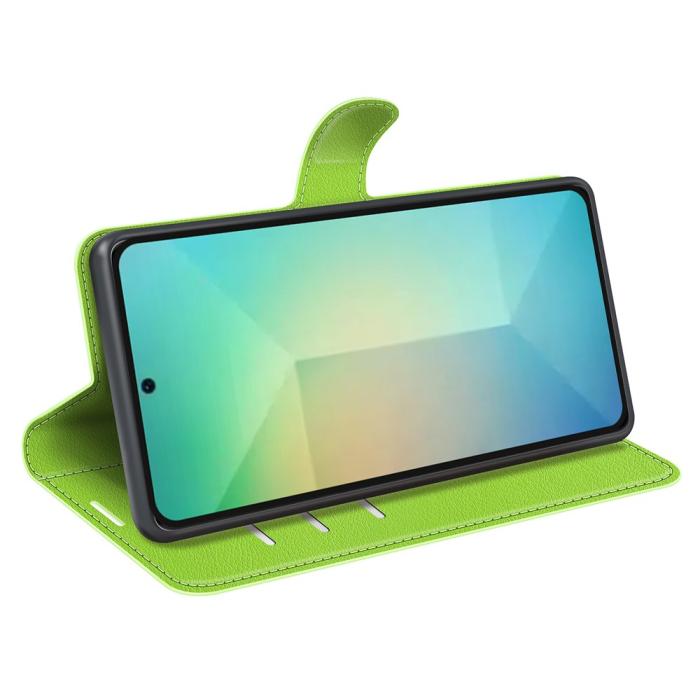 Bild 3,  Samsung Galaxy S25 Fodral Litchi Läder Grön - Teknikhallen.se