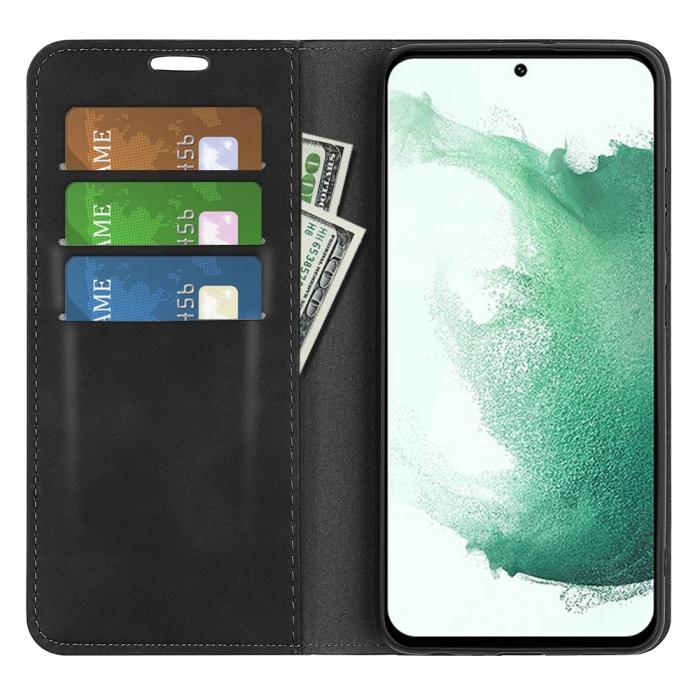 Bild 2,  Samsung Galaxy S23 Plus Flip Fodral Skin Touch Svart - Teknikhallen.se