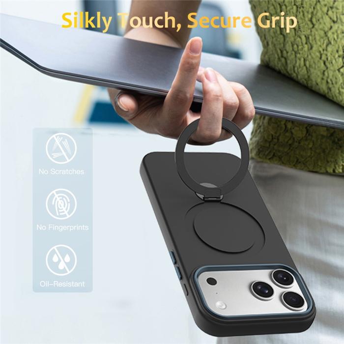 Bild 2,  iPhone 17 Pro Max Skal MagSafe Kickstand Hybrid Svart - Teknikhallen.se