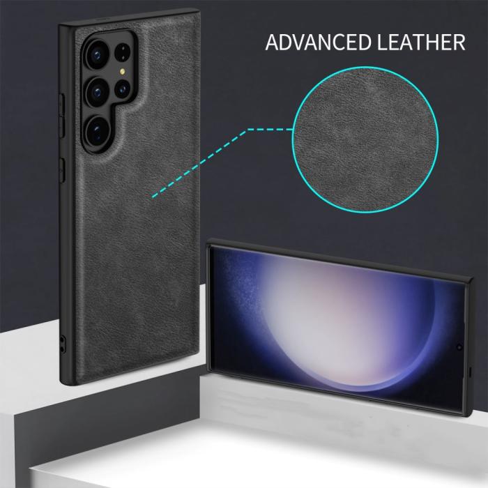 Bild 3,  Galaxy S24 Ultra Läderbelagt Hybrid Skal Blå - Teknikhallen.se