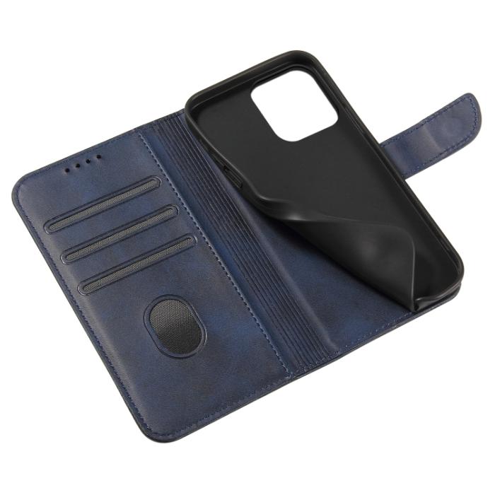 Bild 5,  iPhone 14 Fodral Solid Läder Blå - Teknikhallen.se